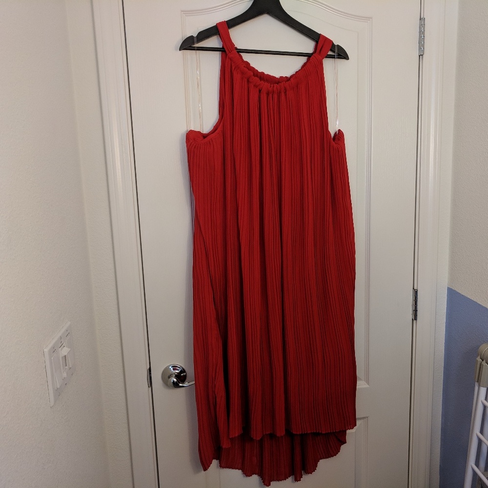 Red pleated Lane Bryant dress / tunic